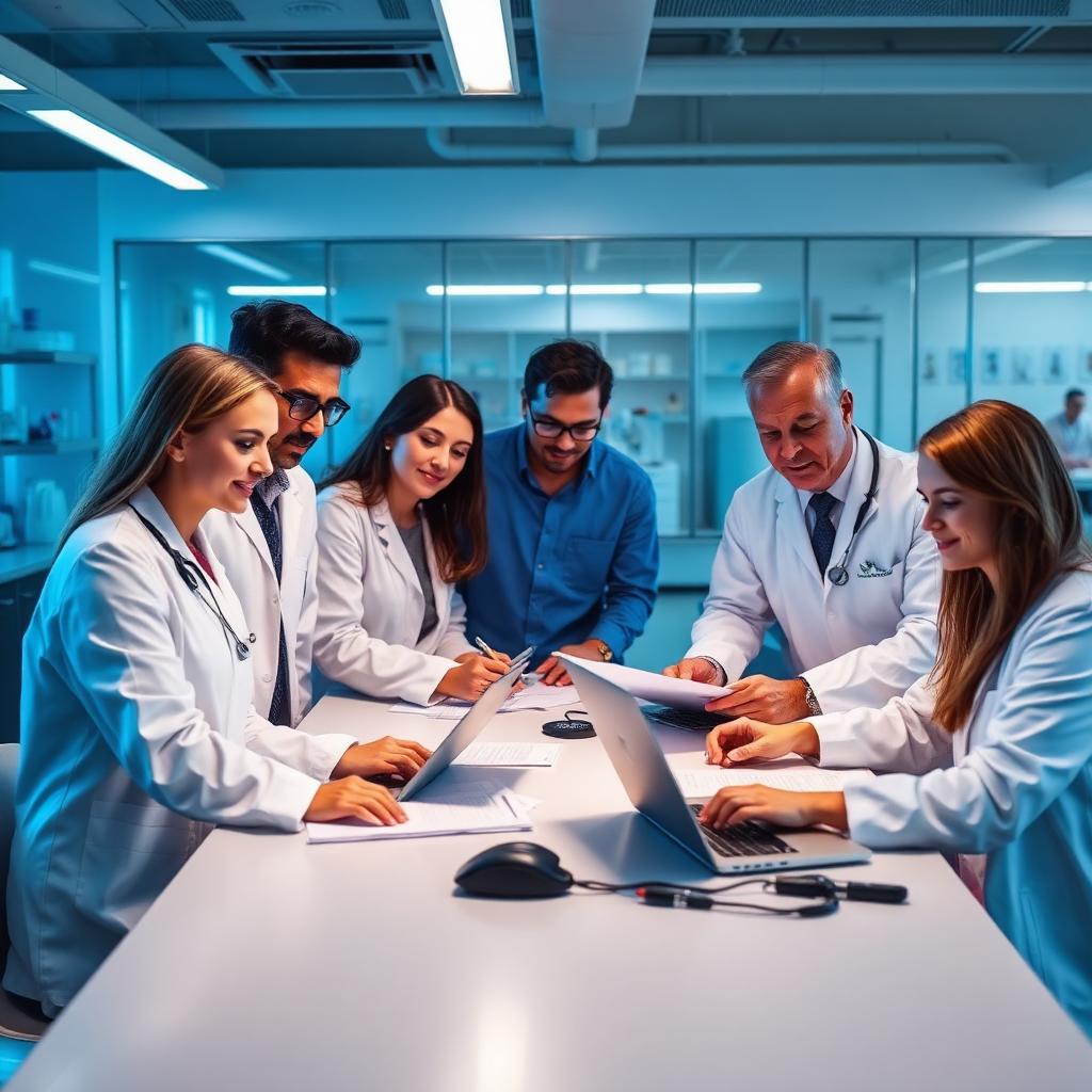 Clinical researchers collaborating